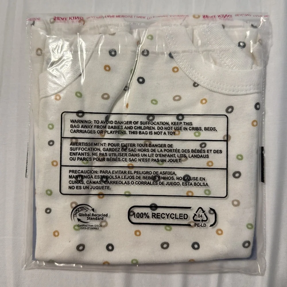 3/$15 🌸 Small Story 0-3m Baby Onesie Bodysuit Dot Circle Print Organic Cotton